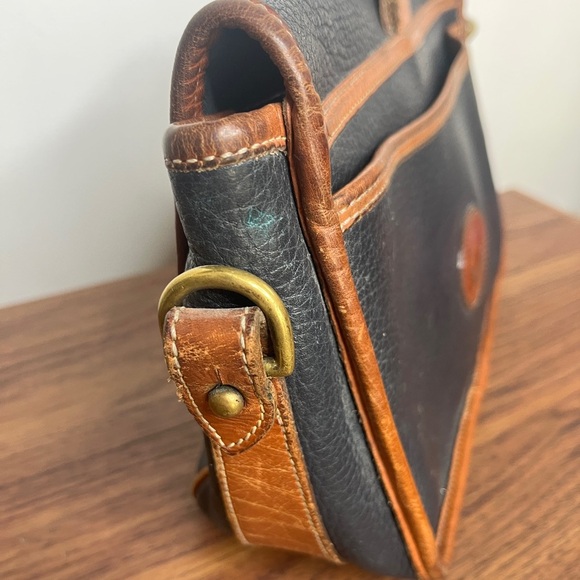 Vintage DOONEY & BOURKE Black All Weather Leather Purse Bag Equestrian NO STRAP - Picture 5 of 10